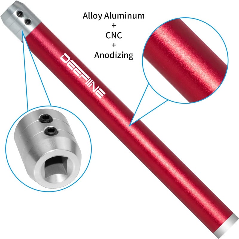 DEEFIINE 2PCS Carbide Wood Lathe Truning Tools Grip Handle, Accept 10mm Square Turning Tool bar (Black and red) - Image 4